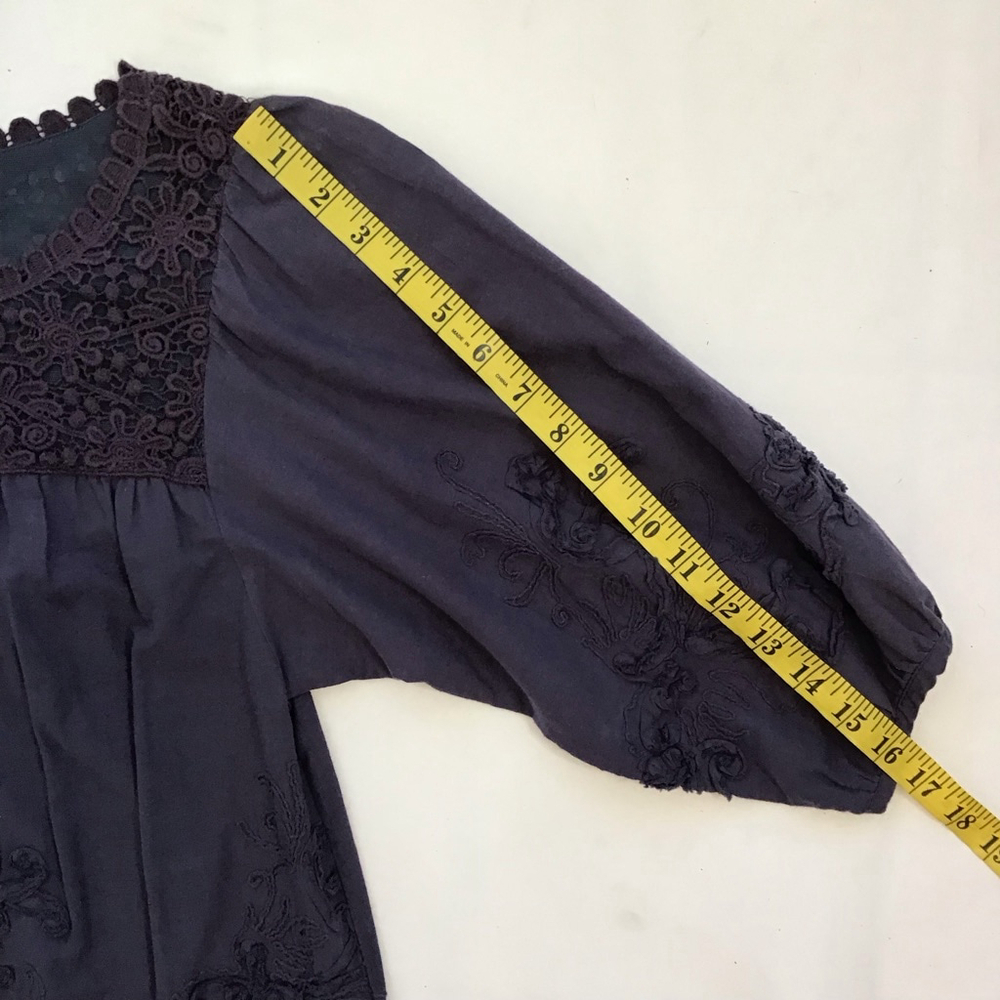 Sundance Women Elegant Purple Sheer Embroidered Tunic Top M - Picture 9 of 11